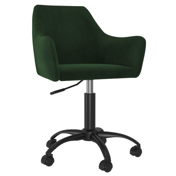 vidaXL Chaises pivotantes &agrave; manger lot de 4 Vert fonc&eacute; Velours