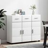 vidaXL Buffet avec &eacute;tag&egrave;re Blanc 88,5 x 30,5 x 73 cm Bois d'ing&eacute;nierie
