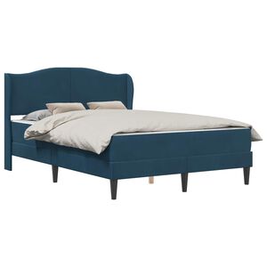 vidaXL Cadre de lit avec t&ecirc;te de lit Bleu 140 x 190 cm Velours