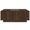 vidaXL Table basse avec LED infini ch&ecirc;ne marron 100x100x40 cm