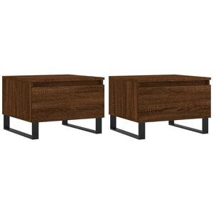 vidaXL Tables basses 2 pcs ch&ecirc;ne marron 50x46x35 cm bois d'ing&eacute;nierie