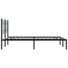 vidaXL Cadre de lit m&eacute;tal sans matelas avec t&ecirc;te de lit noir 135x190cm