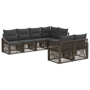 vidaXL Ensemble de canap&eacute; de jardin 7 pc 7-Nombre de places Gris