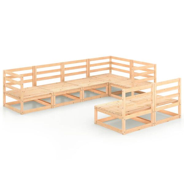 vidaXL Salon de jardin 7 pcs bois de pin massif