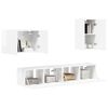 vidaXL Ensemble de meuble TV mural Montage mural 4 pcs Blanc brillant