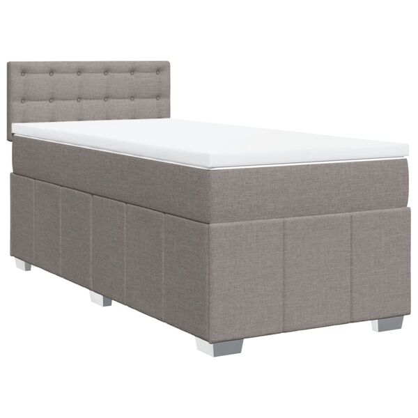 vidaXL Sommier &agrave; lattes de lit avec matelas Taupe 100x200 cm Tissu