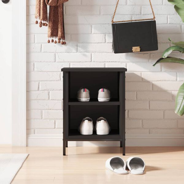 vidaXL Armoire &agrave; chaussures noir 38x35x50 cm bois d'ing&eacute;nierie