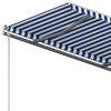 vidaXL Auvent manuel r&eacute;tractable sur pied 400x300 cm Bleu et blanc