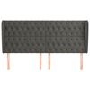 vidaXL T&ecirc;te de lit avec oreilles Gris fonc&eacute; 203x23x118/128 cm Velours