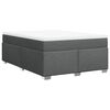 vidaXL Sommier &agrave; lattes de lit avec matelas Gris fonc&eacute; 140x190cm Tissu