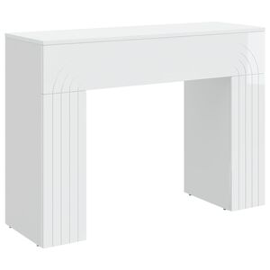 vidaXL Table basse Blanc brillant 102 x 35 x 75 cm Bois d'ing&eacute;nierie