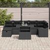 vidaXL Ensemble de canap&eacute; de jardin avec coussin 8 pcs Noir Poly rotin