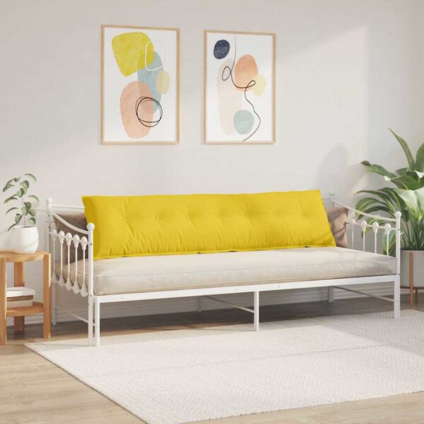 vidaXL Coussin de Dos Jaune clair 200 x 19 x 50 cm tissu