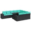 vidaXL Ensemble de canap&eacute;s de jardin 11 pcs et coussins rotin acacia