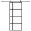 vidaXL Porte coulissante kit de quincaillerie noir 90x205 cm verre ESG
