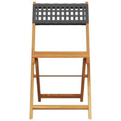 vidaXL Ensemble de bistro 3 pcs noir résine tressée et bois massif