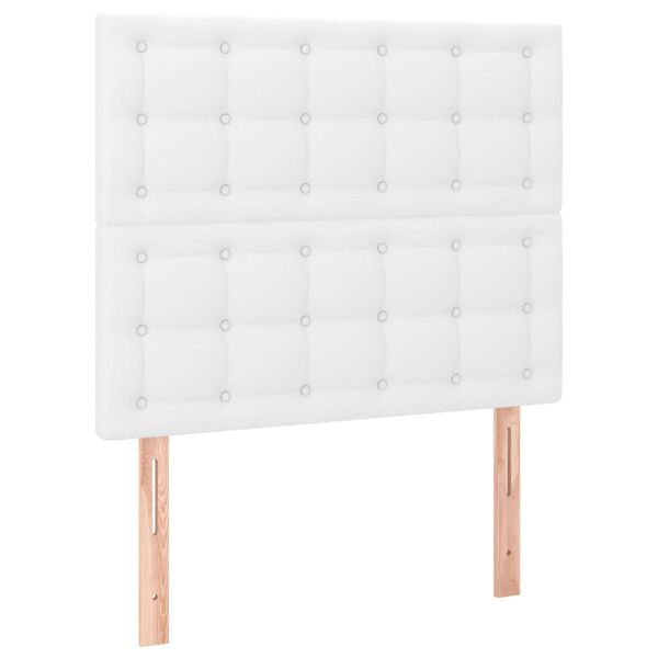 vidaXL T&ecirc;te de lit blanche 100 x 5 x 118/128 cm similicuir