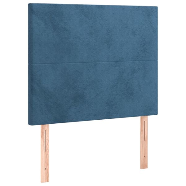 vidaXL T&ecirc;te de lit &agrave; LED Bleu fonc&eacute; 100x5x118/128 cm Velours