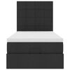 vidaXL Cadre de lit ottoman avec matelas noir 90x200 cm tissu