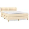 vidaXL Sommier &agrave; lattes de lit avec matelas Cr&egrave;me 140x200 cm Tissu