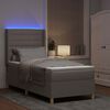 vidaXL Lit &agrave; ressorts avec matelas avec LED Taupe 80 x 200 cm tissu