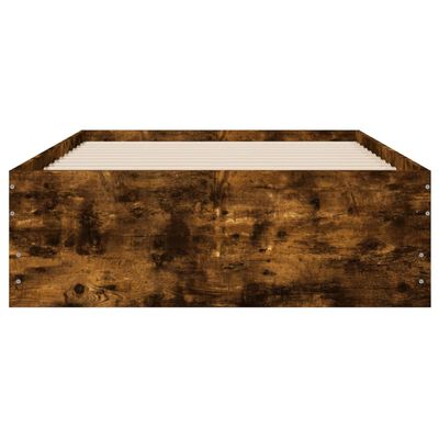 vidaXL Cadre de lit avec tiroirs sans matelas chêne fumé 90x200 cm