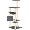 vidaXL Arbre &agrave; chat avec griffoirs en sisal Gris fonc&eacute; 142 cm