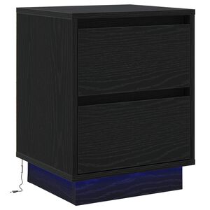 vidaXL Cabinet de chevet avec tiroir Ch&ecirc;ne noir 39 x 34,5 x 50 cm