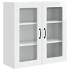 vidaXL Cabinet en verre mural PORTO Blanc brillant 80 x 31 x 80 cm
