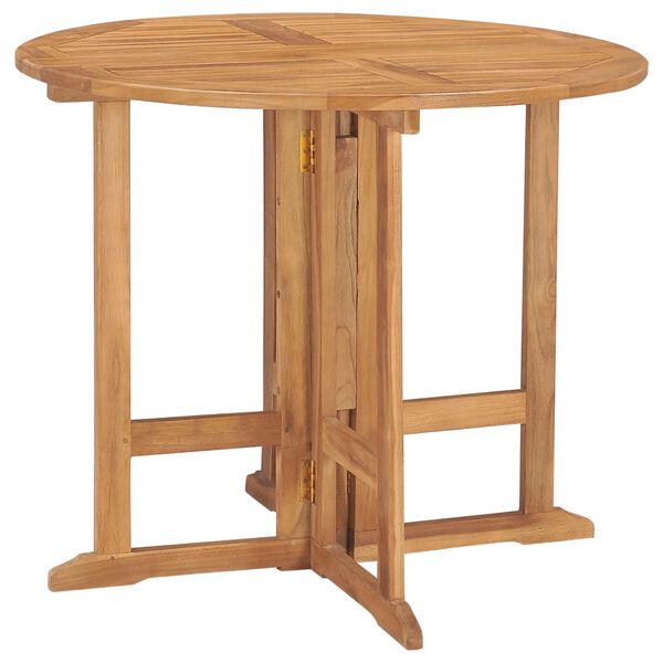 vidaXL Ensemble &agrave; manger d'ext&eacute;rieur pliable 5 pcs Bois solide de teck