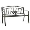vidaXL Banc de jardin avec table Gris 120 cm Acier