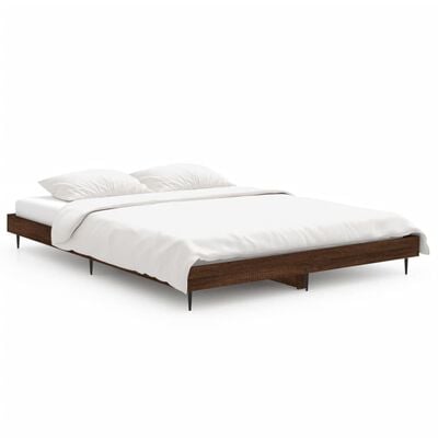 vidaXL Cadre de lit sans matelas chêne marron 135x190 cm