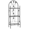 vidaXL Support &agrave; plantes 3 niveaux Noir 52x28x128 cm Fer