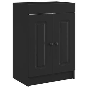 vidaXL Armoire sous &eacute;vier de salle de bain Noir 56 x 37,5 x 81 cm