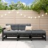 vidaXL Salon de jardin 3 pcs noir bois massif de pin