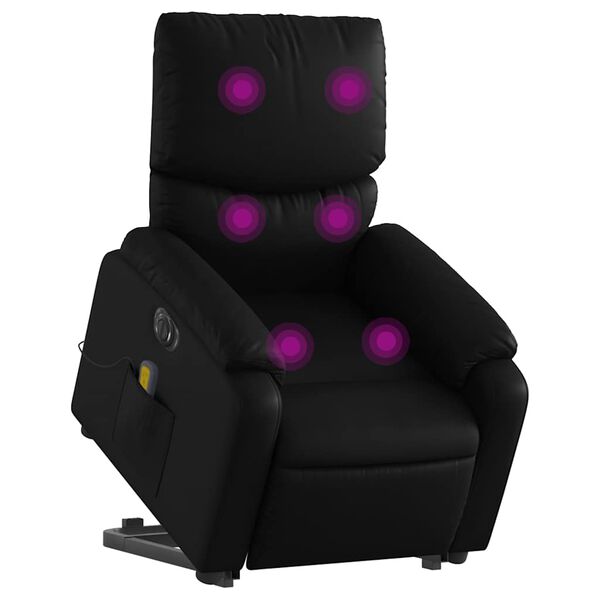 vidaXL Fauteuil inclinable de massage &eacute;lectrique noir similicuir