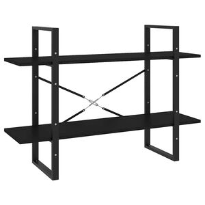 vidaXL Biblioth&egrave;que &agrave; 2 niveaux noir 100x30x70 cm bois d'ing&eacute;nierie