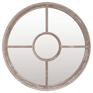 vidaXL Miroir de jardin Sable 40x4 cm Fer Rond utilisation ext&eacute;rieure
