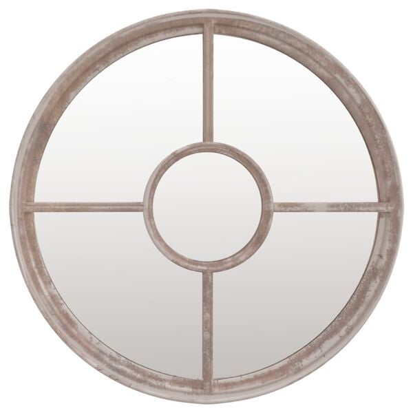 vidaXL Miroir de jardin Sable 40x4 cm Fer Rond utilisation ext&eacute;rieure