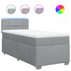 vidaXL Sommier &agrave; lattes de lit avec matelas gris clair 80x200 cm tissu