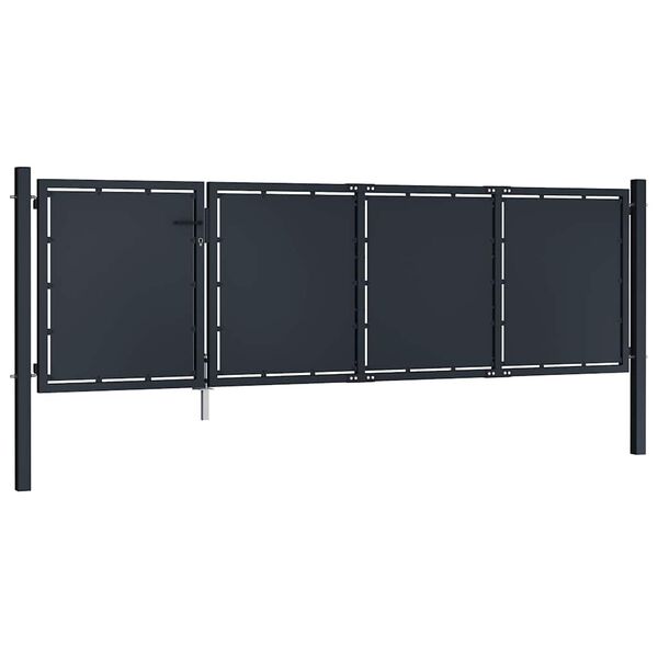 vidaXL Portail de jardin en acier 350 x 100 cm anthracite