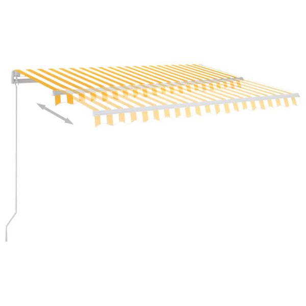 vidaXL Auvent manuel r&eacute;tractable avec LED 350x250 cm Jaune et blanc