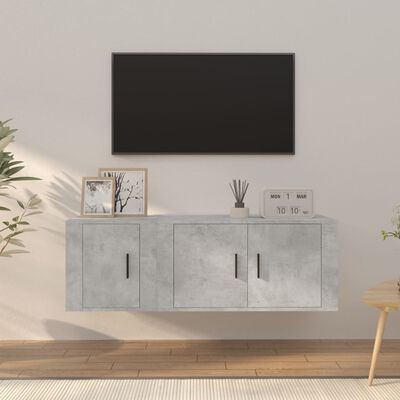 vidaXL Ensemble de meubles TV 2 pcs gris béton bois d'ingénierie