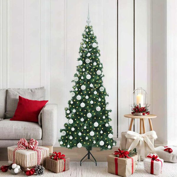 vidaXL Arbre de No&euml;l artificiel d'angle Vert 180 cm PVC et m&eacute;tal