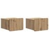 vidaXL Cabinet de chevet mural 2 pc Ch&ecirc;ne artisanal 33 x 34,5 x 24 cm