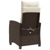 vidaXL Chaises inclinables de jardin lot de 2 et coussins marron rotin