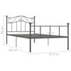 vidaXL Cadre de lit sans matelas gris m&eacute;tal 90x200 cm