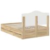 vidaXL Cadre de lit Ch&ecirc;ne Sonoma 135 x 190 cm Bois Ing&eacute;nierie
