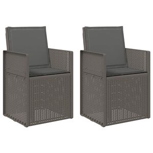 vidaXL Chaises de jardin salle &agrave; manger 2 pc Gris clair et anthracite