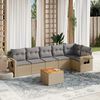 vidaXL Salon de jardin avec coussins 7 pcs beige r&eacute;sine tress&eacute;e